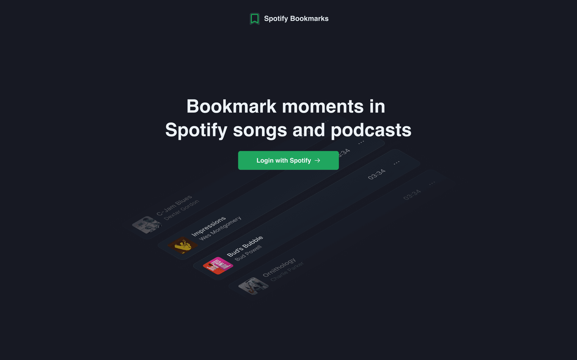 Spotify Bookmarks